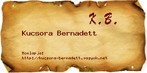 Kucsora Bernadett névjegykártya